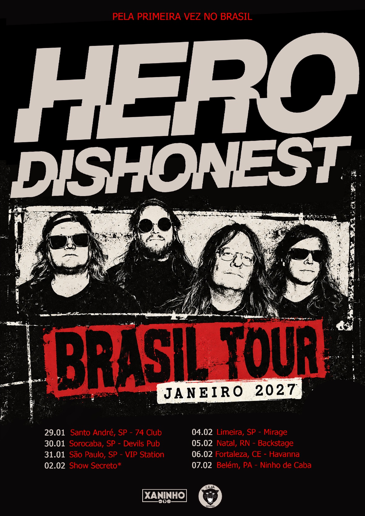 Hero Dishonest anuncia primeira turnê no Brasil em 2027
