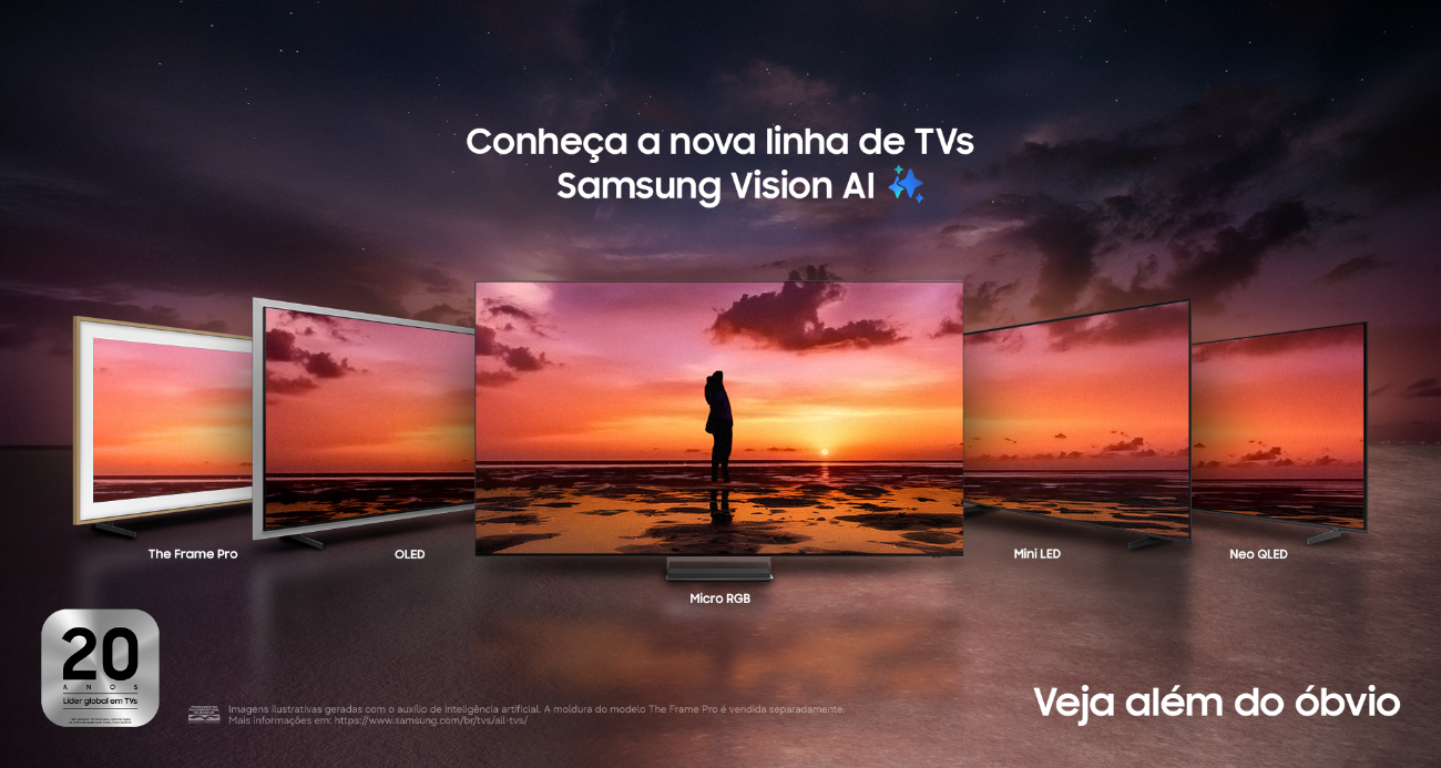Samsung eleva a barra com novas TVs premium Vision AI no Brasil